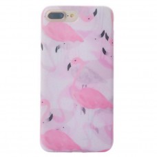 iPhone 7 Plus - TPU IMD Matte Soft Full Case Printing Protective Cover Case - Flamingo